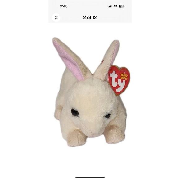 NWT Ty Beanie Baby - CREAMPUFF the Bunny Rabbit 6" Stuffed Animal Toy - Picture 2 of 10
